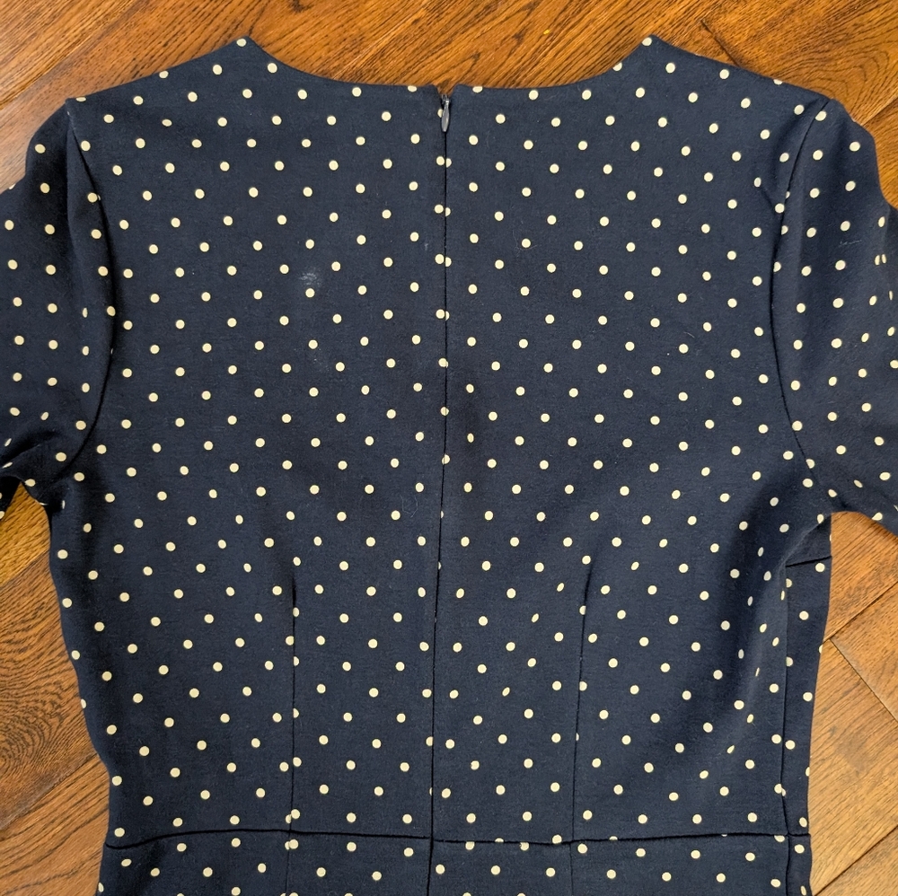 EUC Ladies Old Navy Polka Dot Sheath Midi 3/4 Sleeve Dress Size Small TALL - Picture 6 of 9